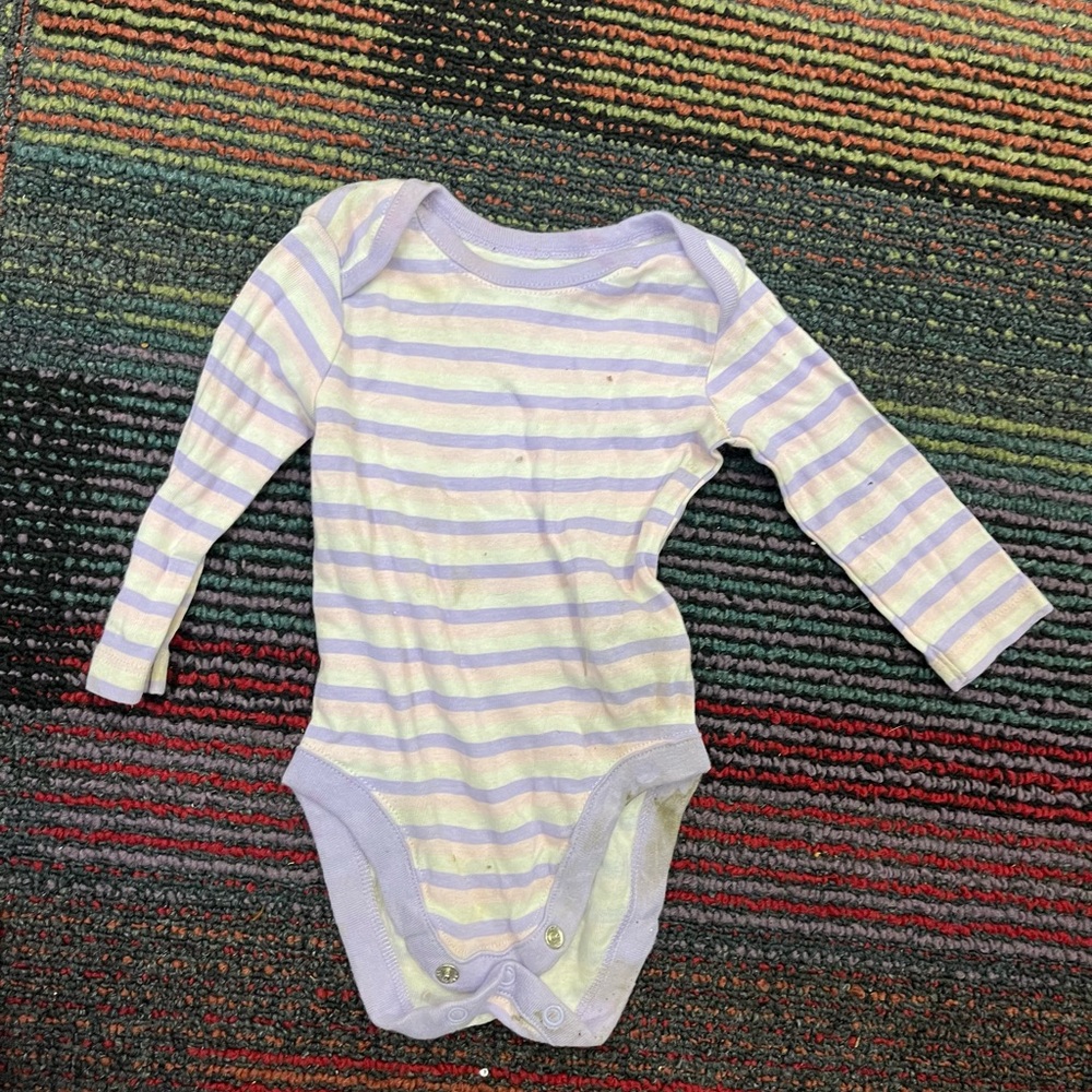 Place Lavender and White Striped Bodysuit